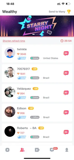 Interface de chat do FancyMe Brasil para streamers