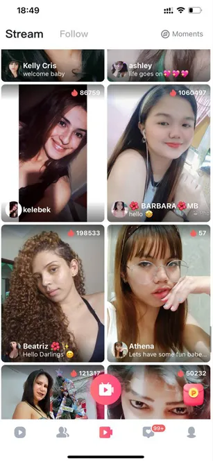 Transmissão ao vivo em tempo real no app FancyMe